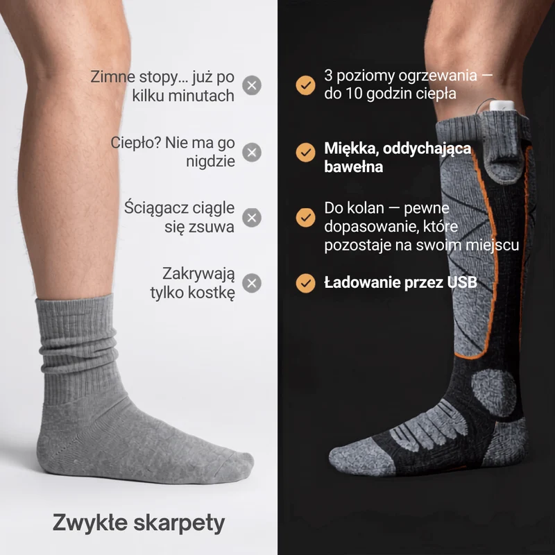 Podgrzewane Skarpety – Idealne na Narty, Outdoor i Zimę