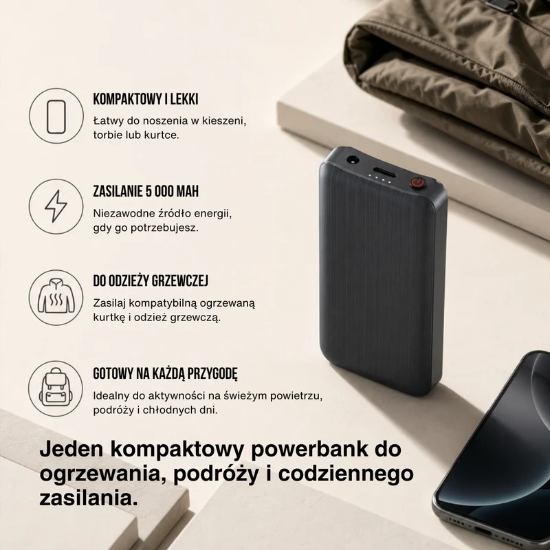 Powerbank do Podgrzewanych Skarpet – Kompaktowy i Lekki