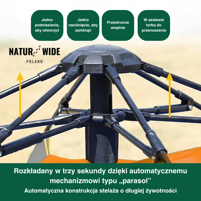 Namiot Outdoor Naturwide – Automatyczny Rozkład w 3 Sekundy