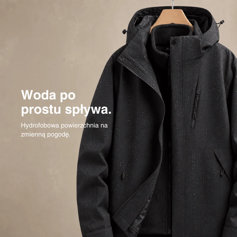 Damska Wodoodporna Kurtka Przeciwdeszczowa 3-w-1