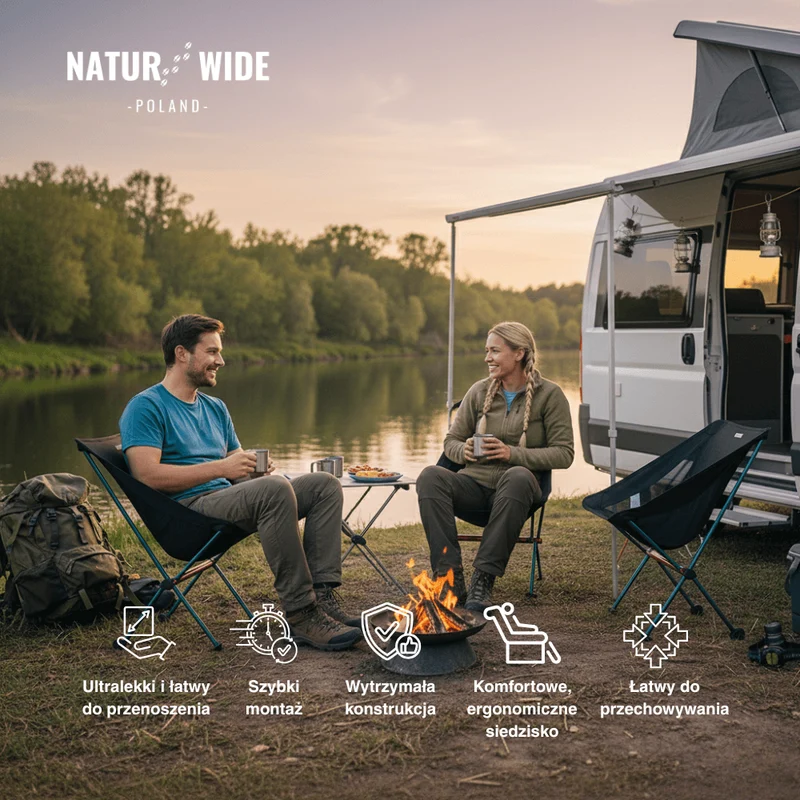 Naturwide Składane Krzesło Kempingowe Pro – Ultralekkie