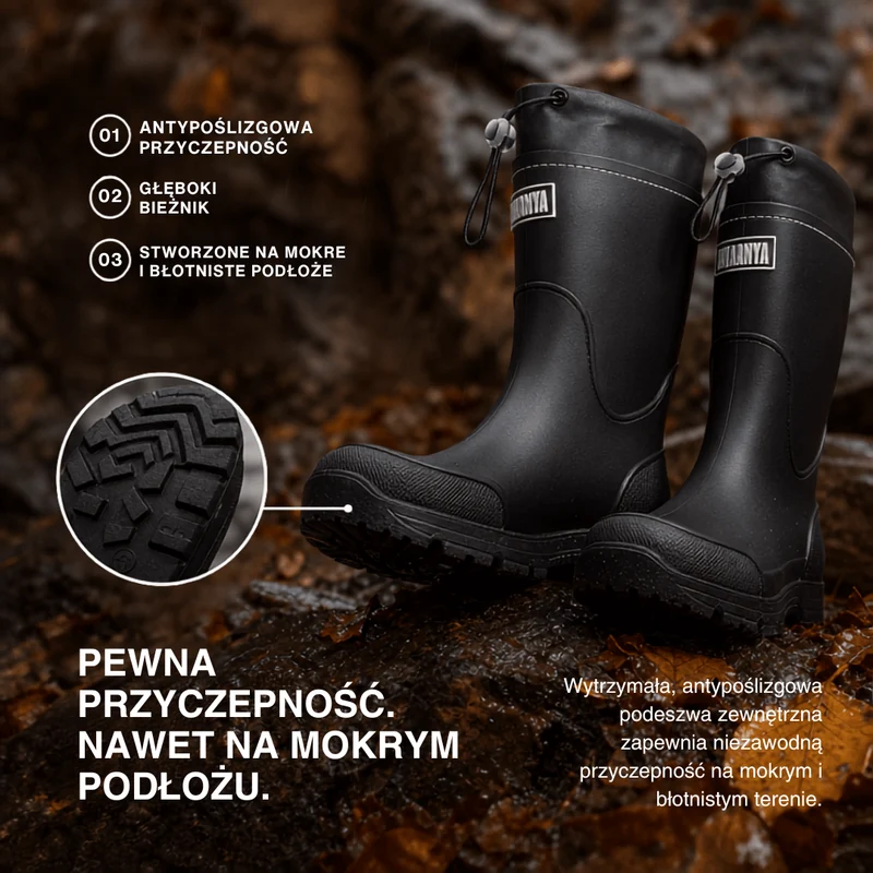 Uniwersalne Wodoodporne Buty Outdoor – Antypoślizgowe z Trwałego PVC