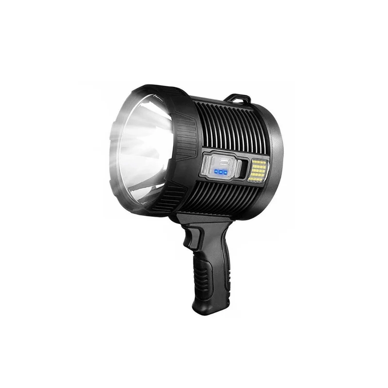 Rechargeable LED Spotlight Flashlight – 900000 Lumens, Solar & USB