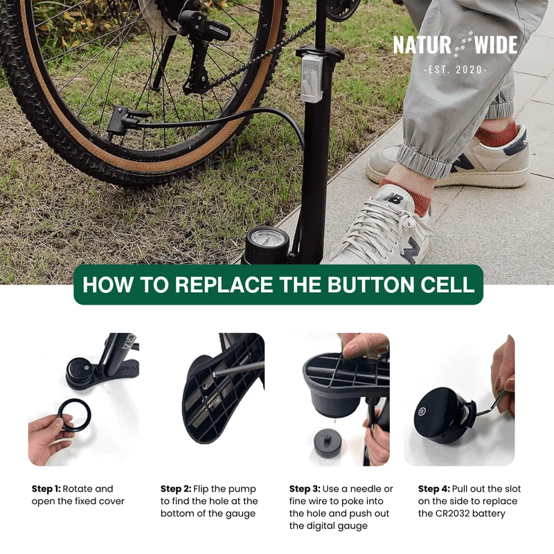 160PSI Portable Bike Pump with Gauge & 3-in-1 Nozzle