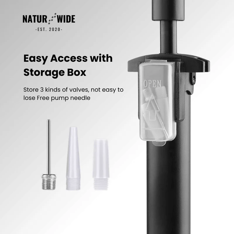 160PSI Portable Bike Pump with Gauge & 3-in-1 Nozzle