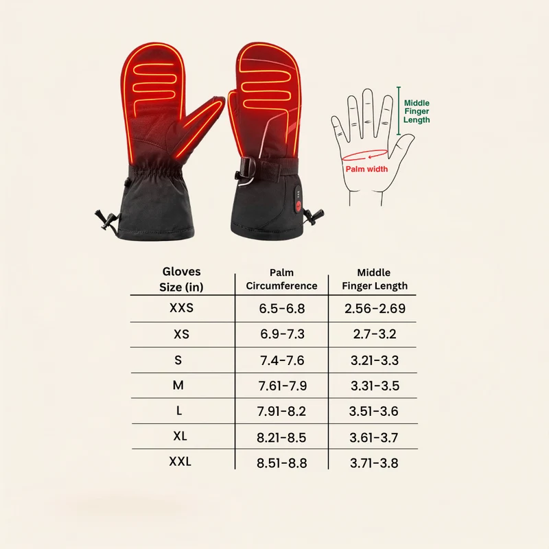 Rechargeable Waterproof Electric Heated Winter Mittens