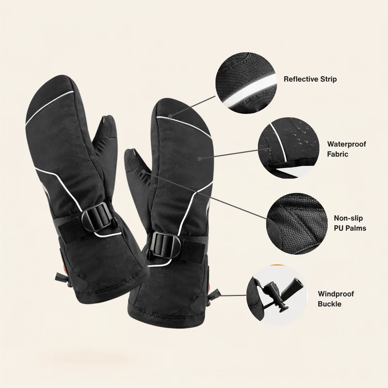 Rechargeable Waterproof Electric Heated Winter Mittens