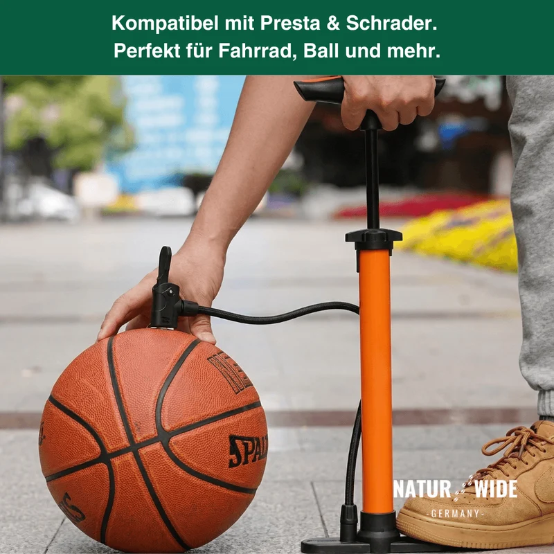 11 bar Tragbare Pumpe mit Manometer & 3-in-1-Ventilaufsatz