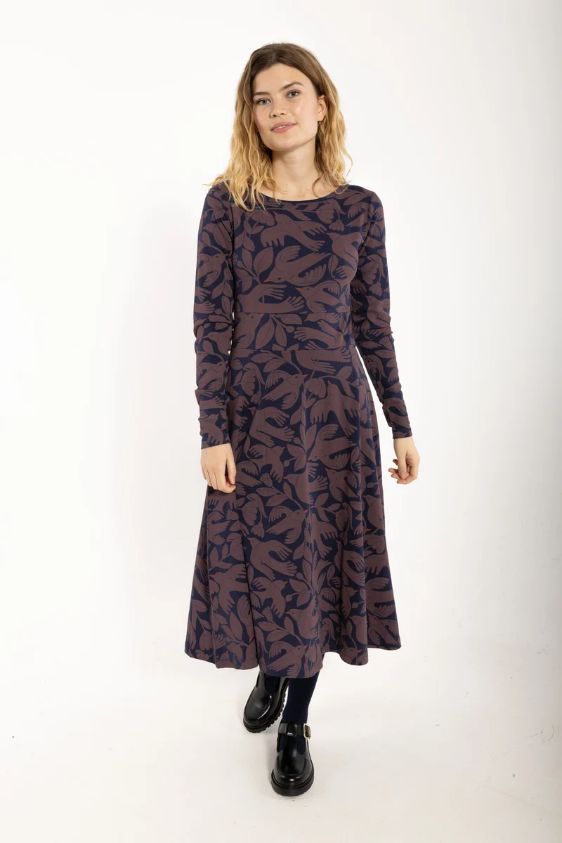 Danesigrid Interlock Dress Dark Navy/Mauve BIRDIEUP