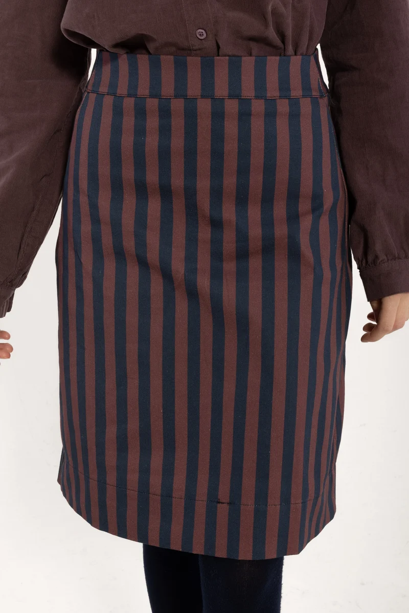 Danebrighton Stretch Canvas Skirt Grey Plum/Dark Navy