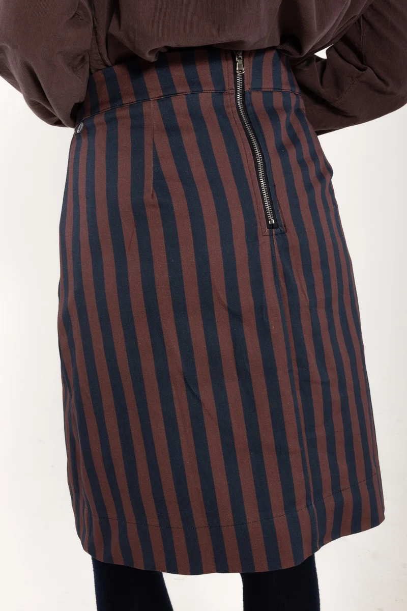 Danebrighton Stretch Canvas Skirt Grey Plum/Dark Navy