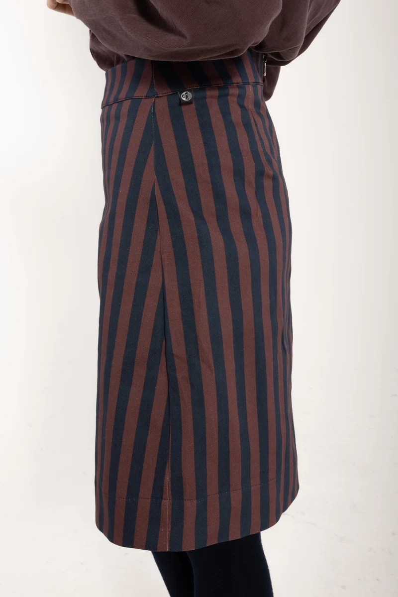 Danebrighton Stretch Canvas Skirt Grey Plum/Dark Navy