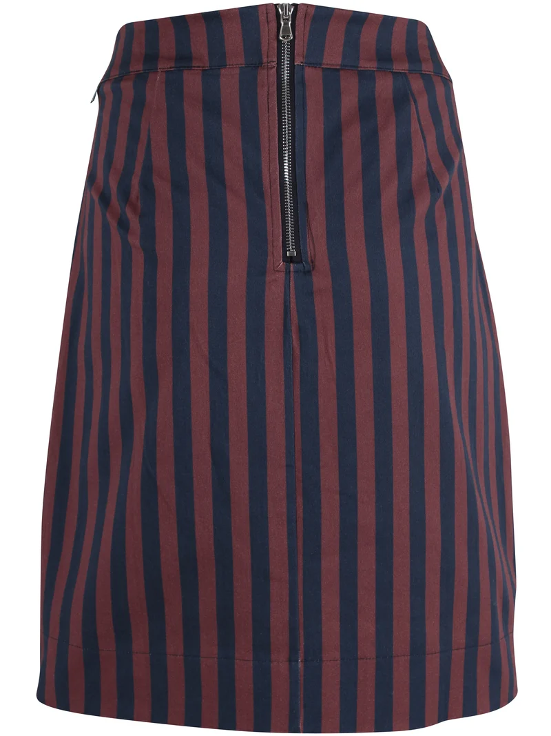 Danebrighton Stretch Canvas Skirt Grey Plum/Dark Navy