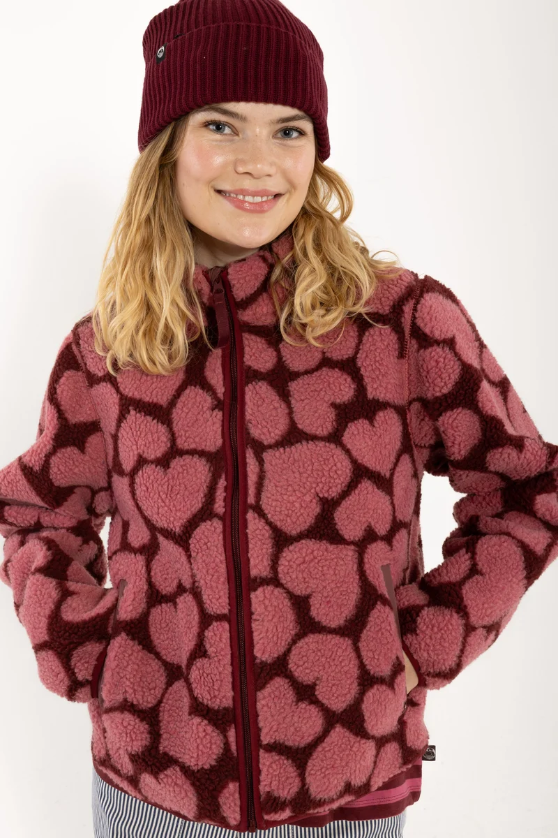 Danelabrador Fleece Zip-Up Dark Cherry HEARTTHROB