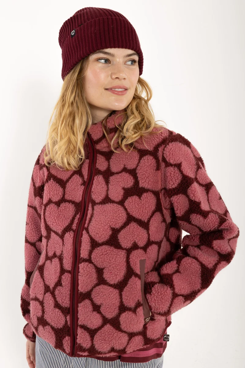 Danelabrador Fleece Zip-Up Dark Cherry HEARTTHROB