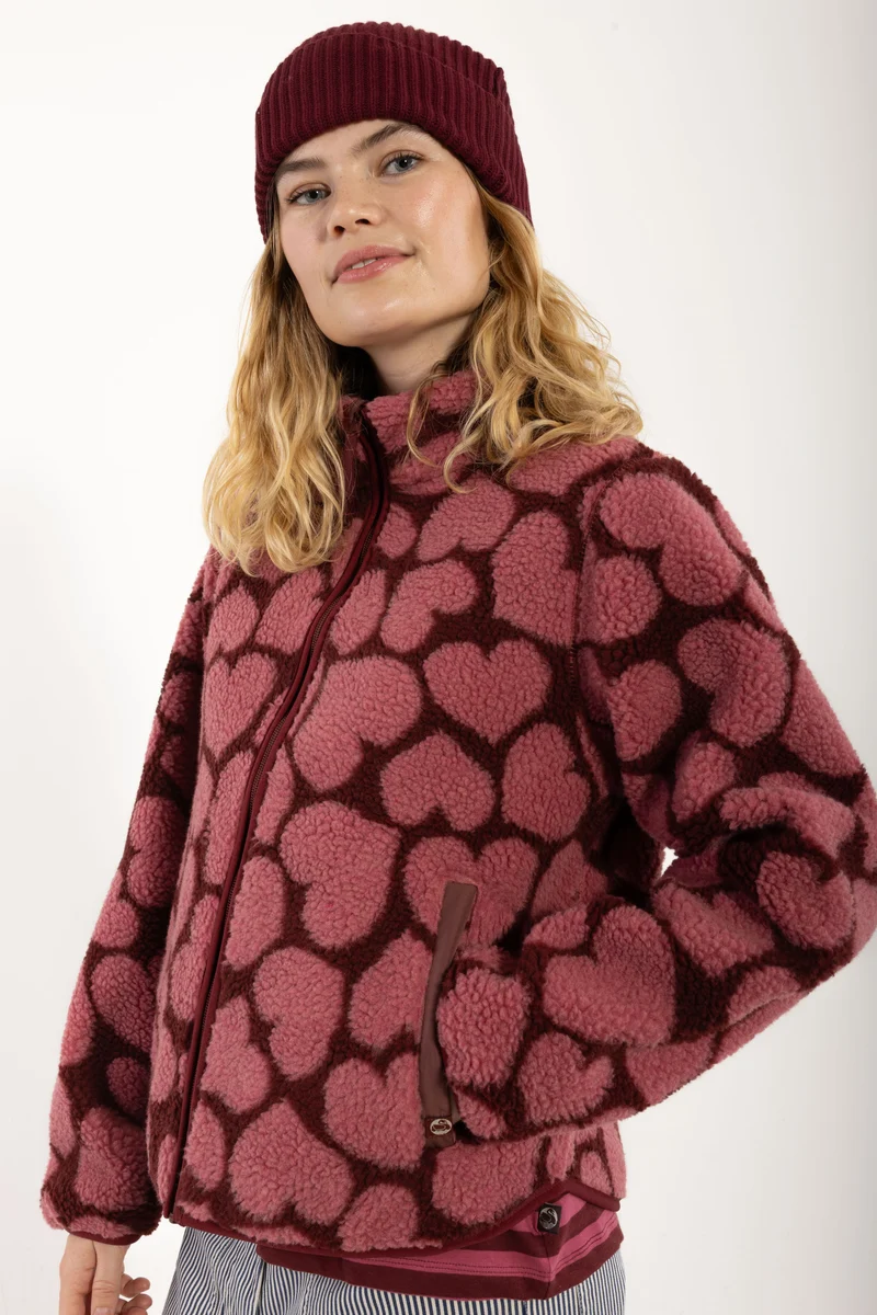 Danelabrador Fleece Zip-Up Dark Cherry HEARTTHROB
