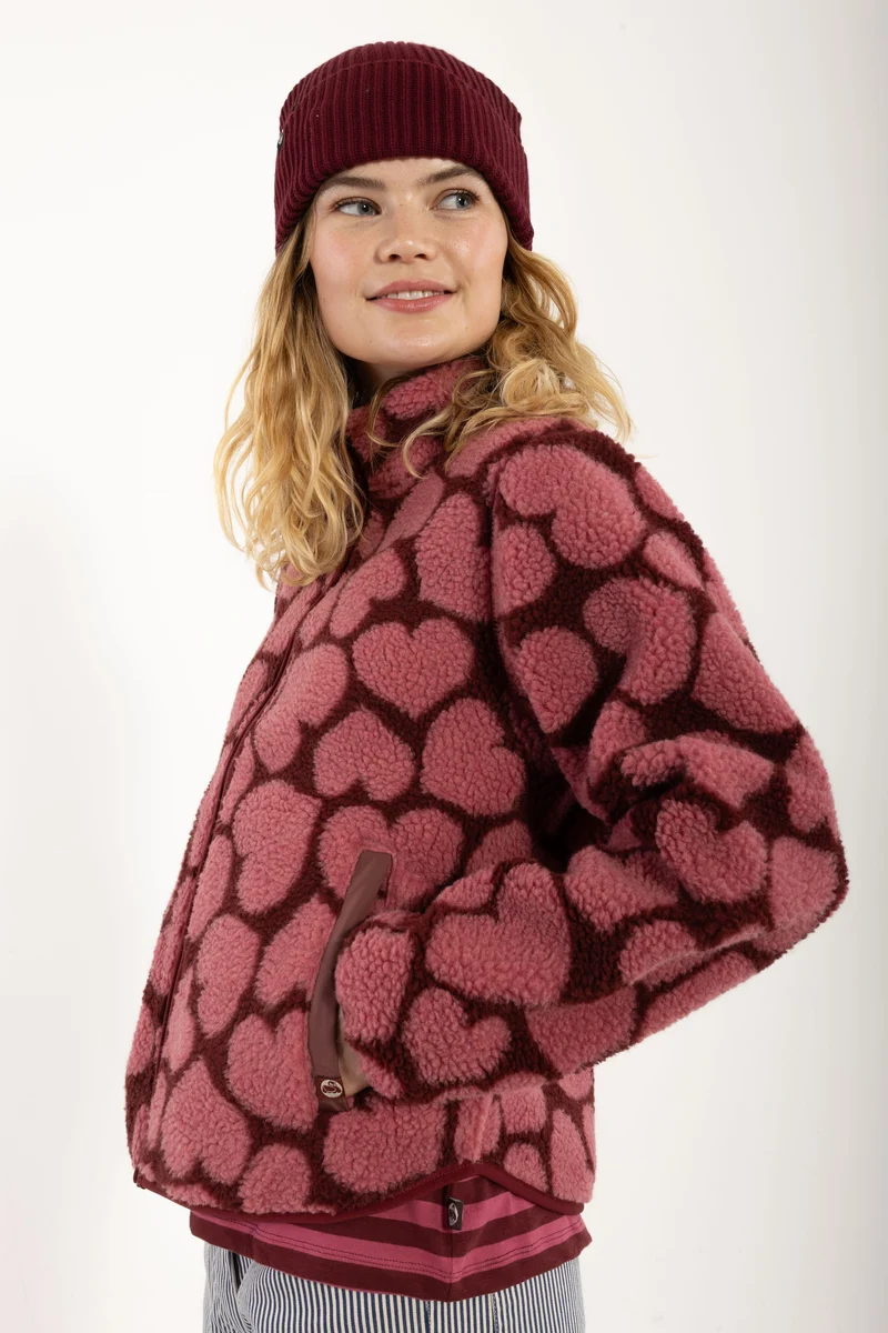 Danelabrador Fleece Zip-Up Dark Cherry HEARTTHROB