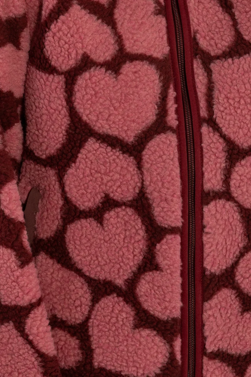 Danelabrador Fleece Zip-Up Dark Cherry HEARTTHROB