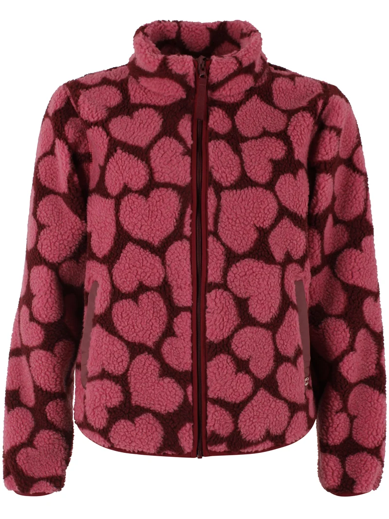 Danelabrador Fleece Zip-Up Dark Cherry HEARTTHROB