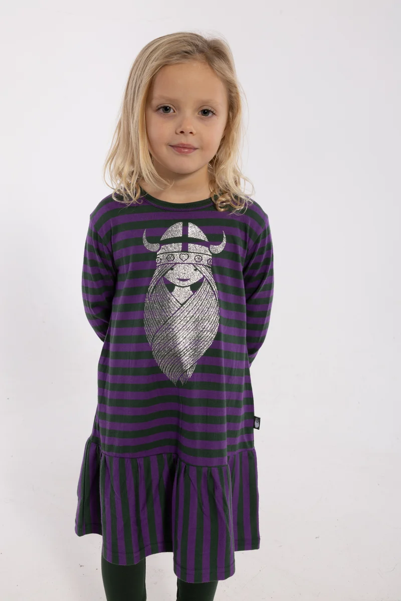 Daneseahorse Modal Dress Dark Forest/Purple FREJA (Glitter)