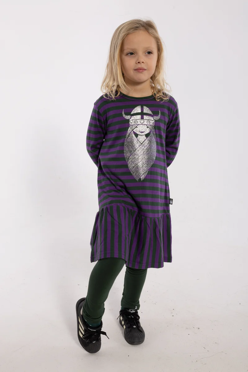 Daneseahorse Modal Dress Dark Forest/Purple FREJA (Glitter)