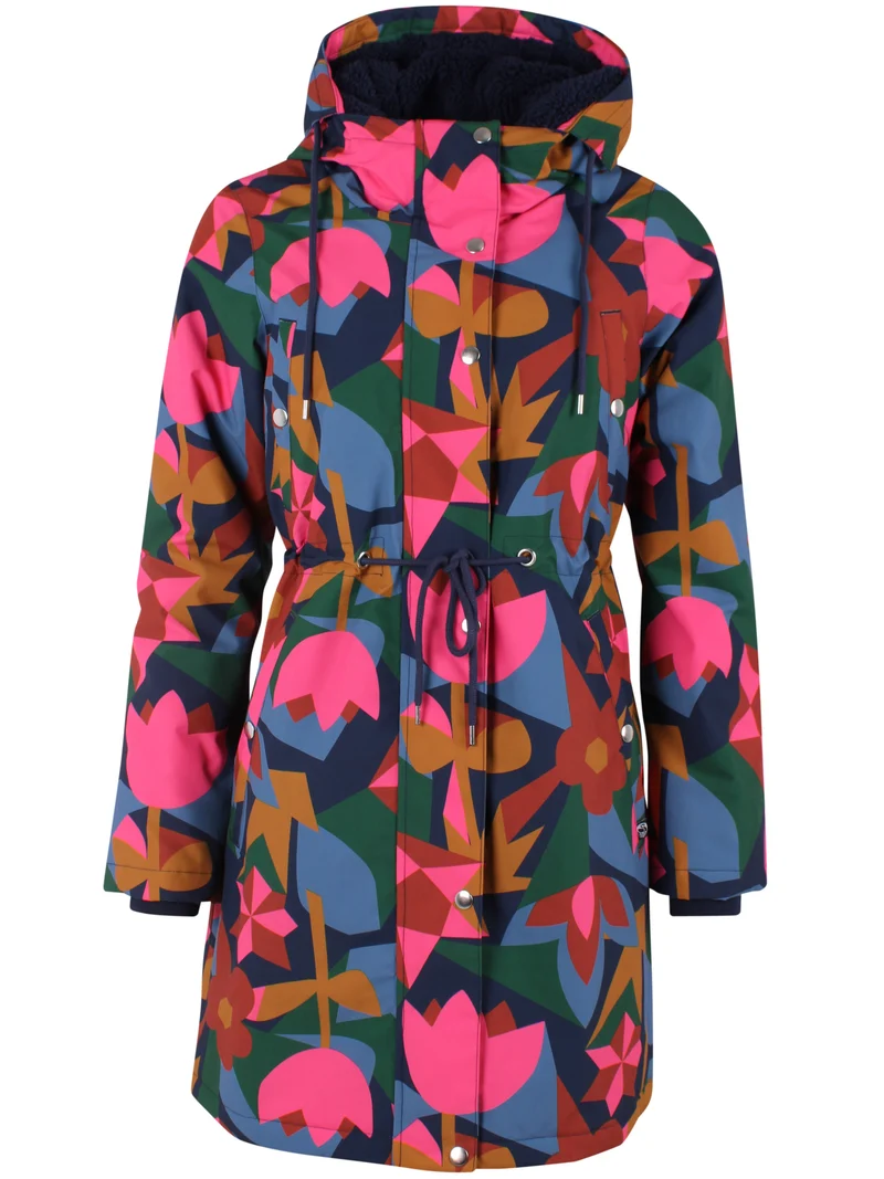 Danenora AOP Winter Parka Dark Navy/Soft Cherry GEOFLEUR