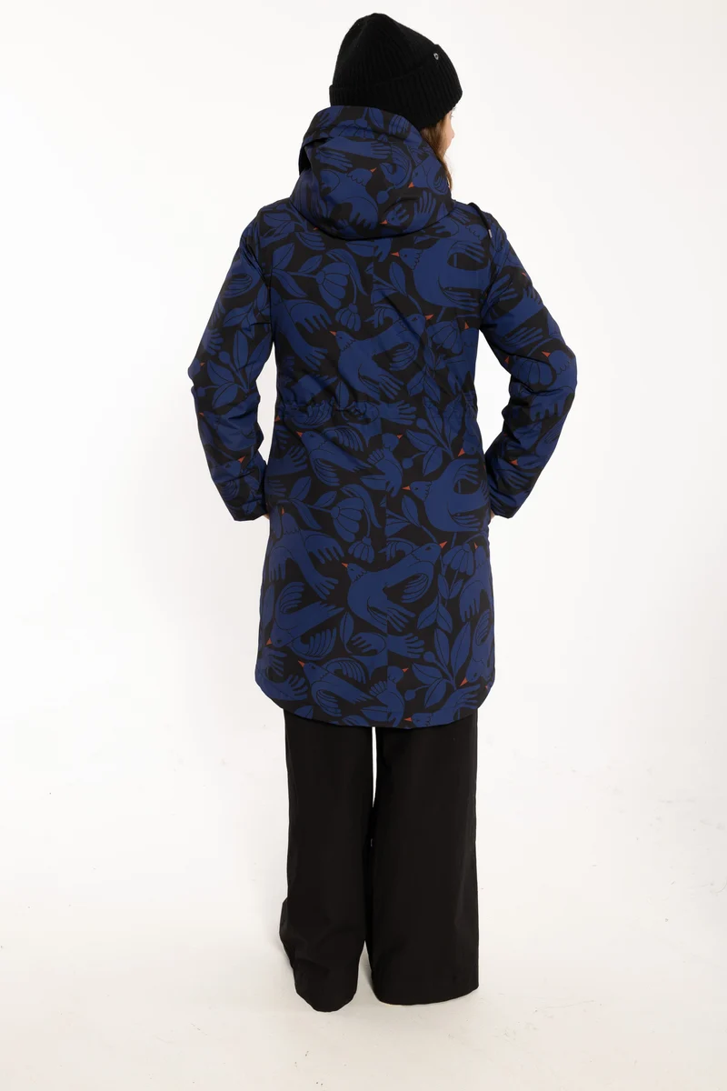 Danenora AOP Winter Parka Black/Deep Blue BIRDIEUP