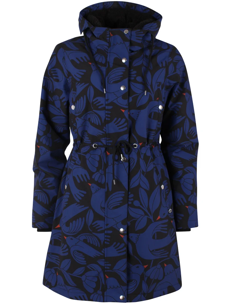 Danenora AOP Winter Parka Black/Deep Blue BIRDIEUP
