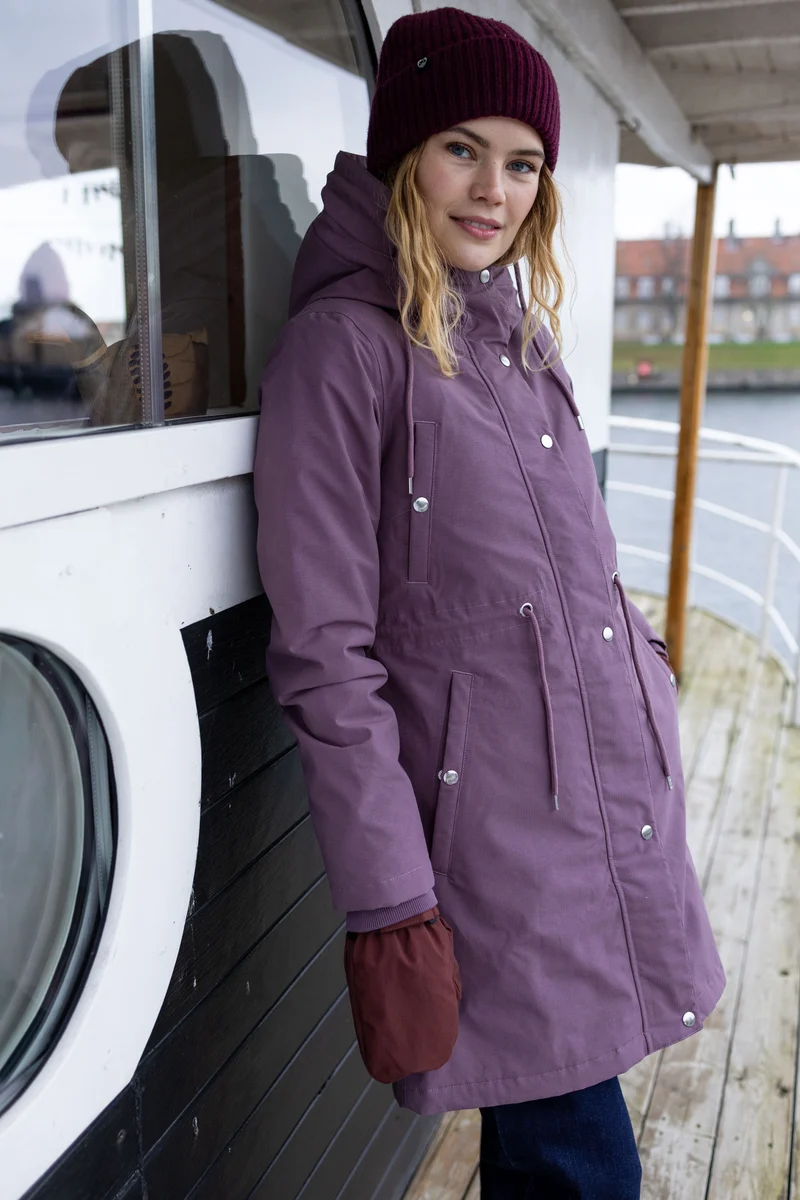Danenora Winter Parka Grey Plum