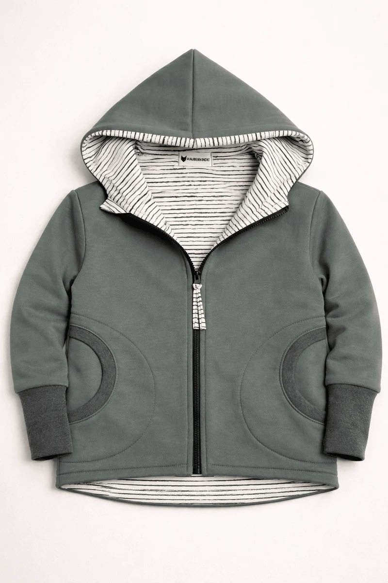Sweatjacke Kletterkind Olive Streifenhörnchen
