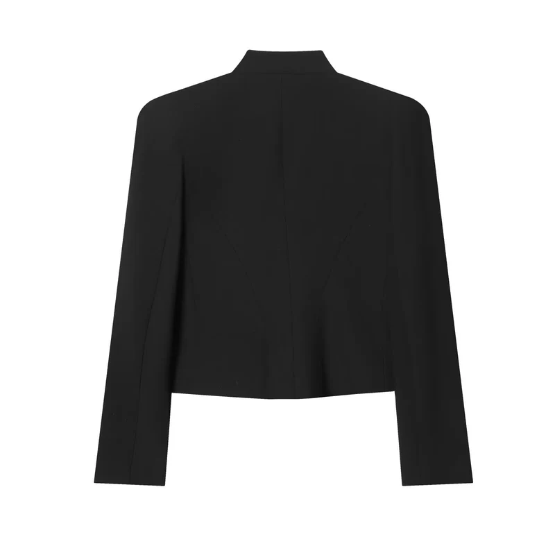 Damen Militärisch-inspirierte Cropped-Jacke mit Stehkragen und Zierkordeln Drune