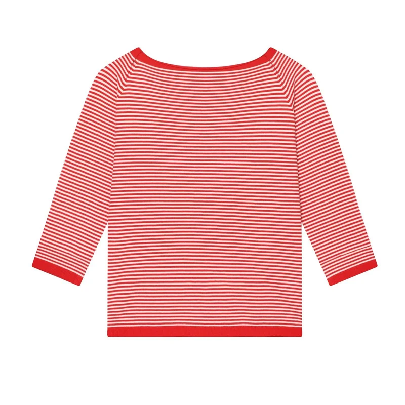 Damen Maritimes Ringel-Boatneck-Shirt mit dreiviertelärmeln Drune