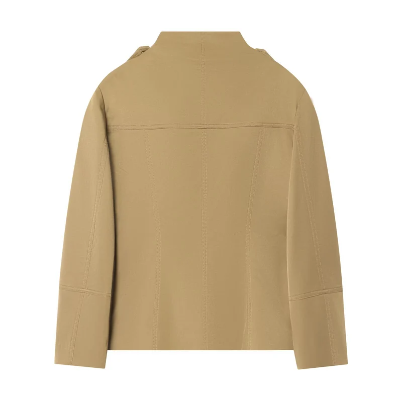 Damen Leichte Utility-Jacke mit Stehkragen, Schulterklappen und aufgesetzten Pattentaschen Drune