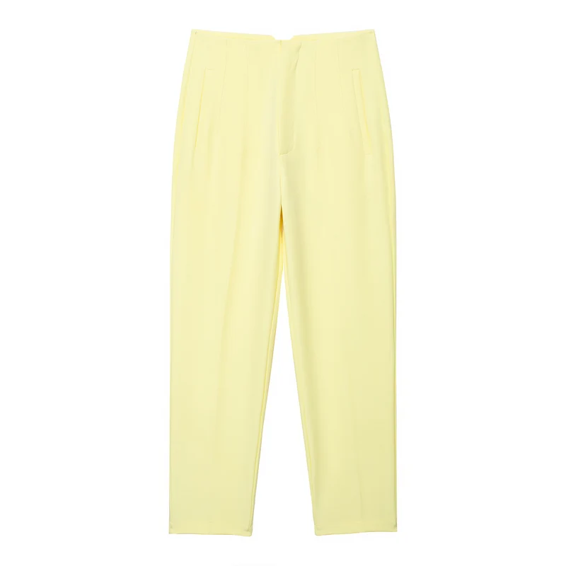 Damen Hochtaillierte tapered Anzughose mit Bügelfalte und Paspeltaschen Drune
