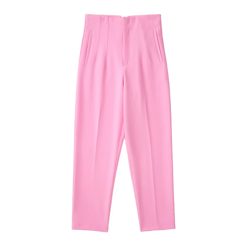Damen Hochtaillierte tapered Anzughose mit Bügelfalte und Paspeltaschen Drune