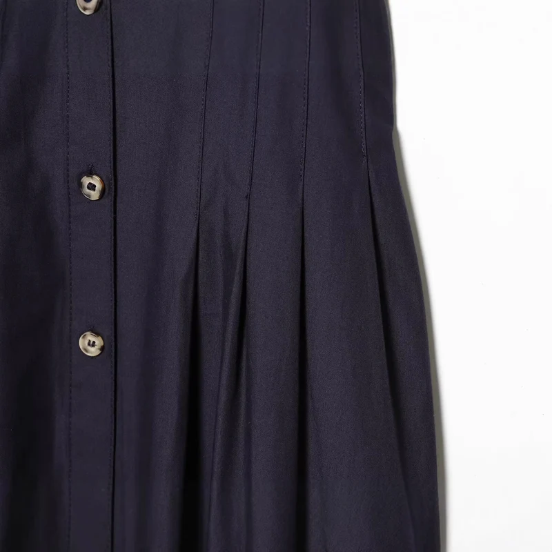 Damen Hemdblusenkleid mit taillierter Passform, Puffärmeln und durchgehender Knopfleiste Drune