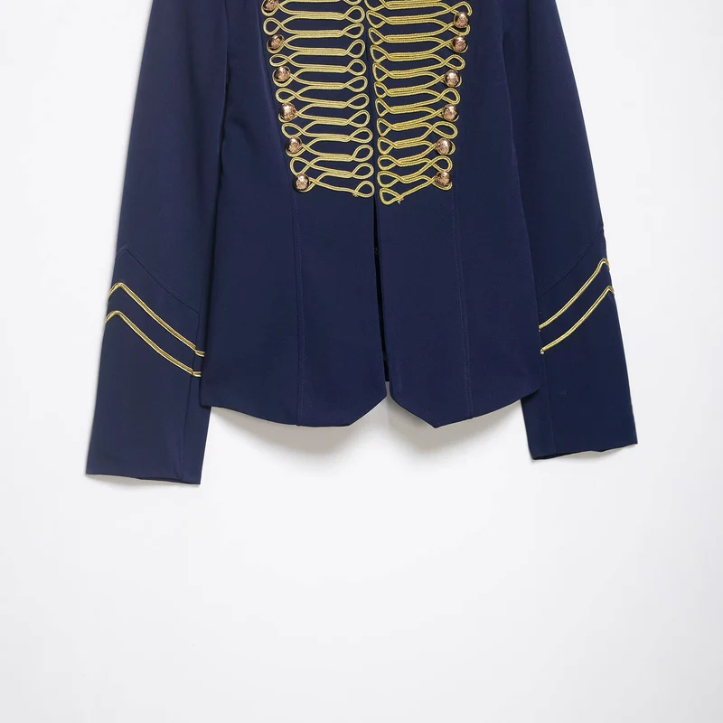 Damen Gala-Militärblazer im Parade‑Stil mit Kordelbesatz und Stehkragen Drune