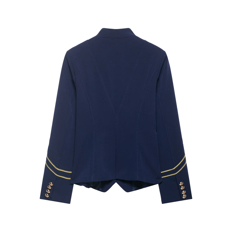 Damen Gala-Militärblazer im Parade‑Stil mit Kordelbesatz und Stehkragen Drune