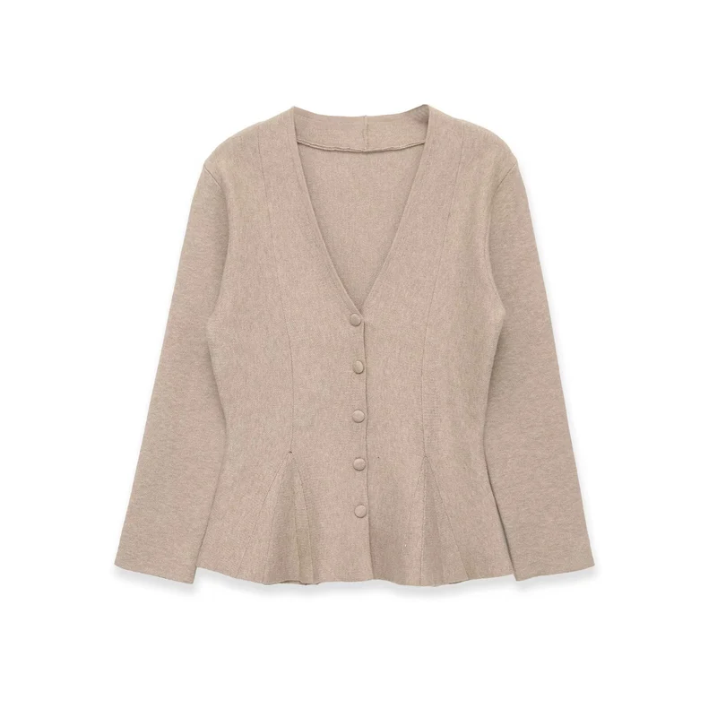 Damen Figurformende Strickjacke mit V-Ausschnitt und Taillenbetonung Drune