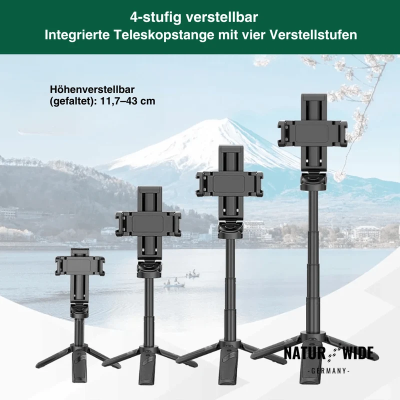 3-in-1 Mini-Stativ Selfie-Stick mit Bluetooth-Fernbedienung