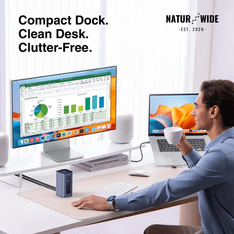 12-in-1 USB-C Hub – Dual 4K HDMI, 100W PD, RJ45, SD/TF