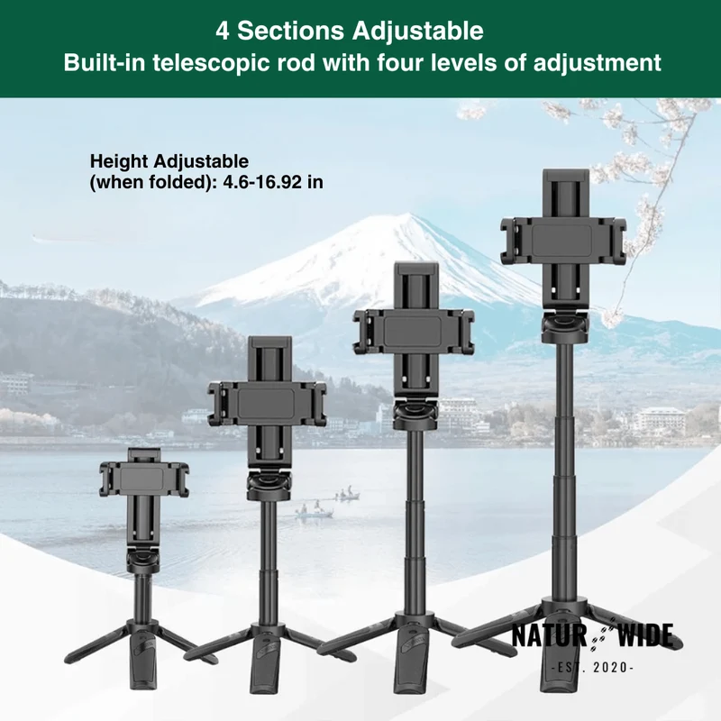 3-in-1 Mini Tripod Selfie Stick with Bluetooth Remote Control