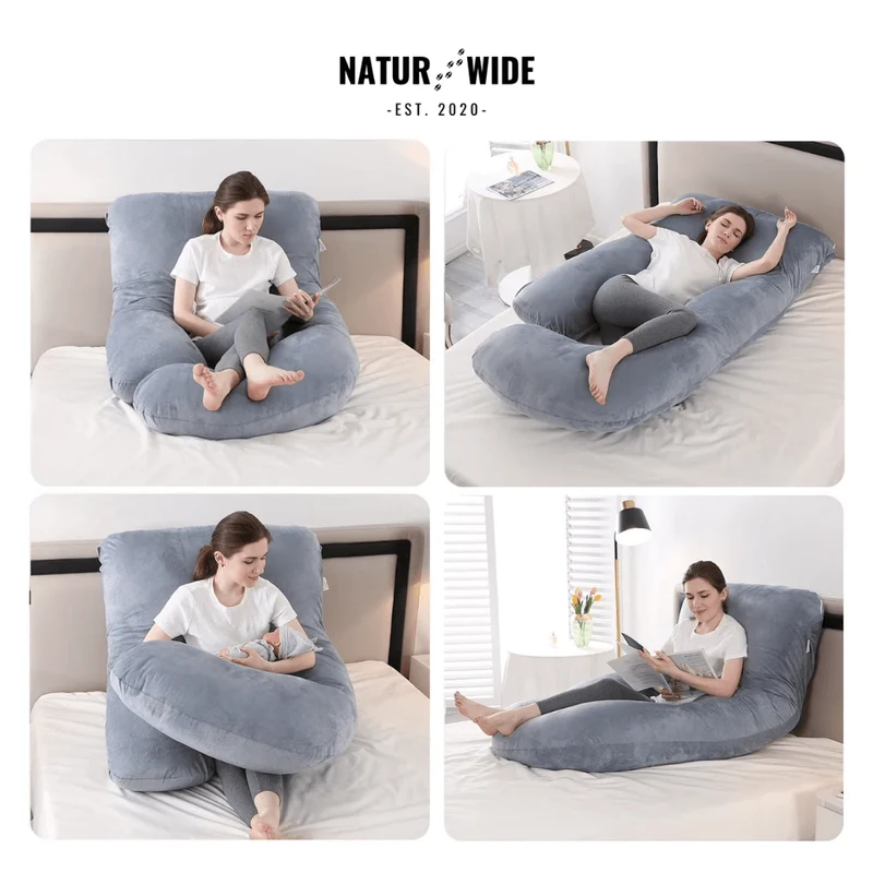 G-Shape Full Body Maternity Pillow – Memory Foam, Cotton Cover