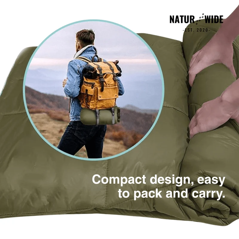 Ultralight Waterproof Camping Blanket Poncho – Wearable Quilt