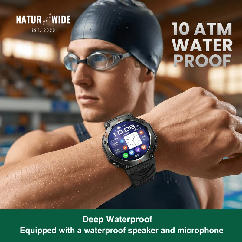 Military GPS Smart Watch – AMOLED, 10ATM, HD Bluetooth Call