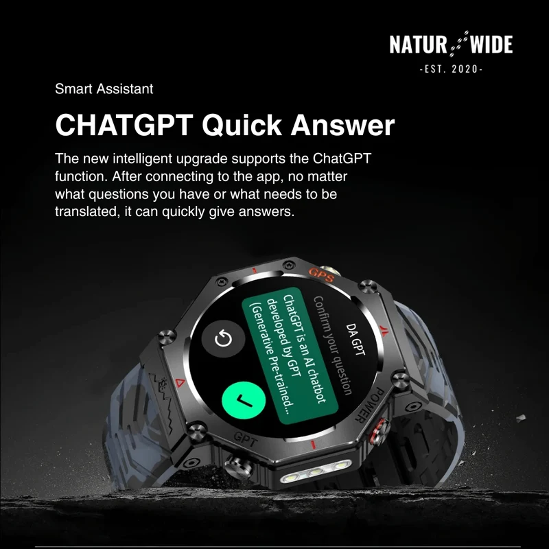 Military GPS Smart Watch – AMOLED, 10ATM, HD Bluetooth Call