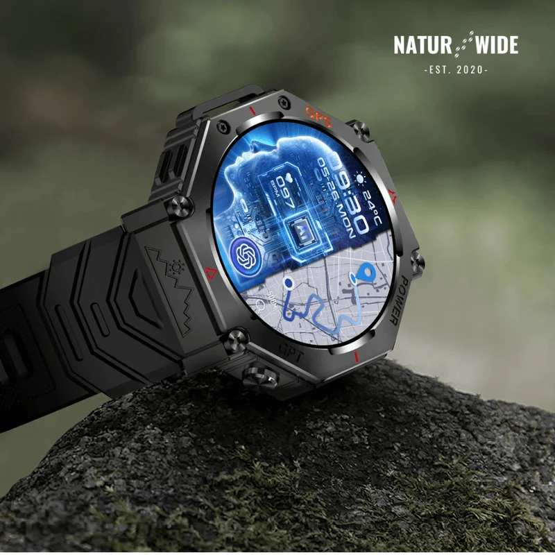 Military GPS Smart Watch – AMOLED, 10ATM, HD Bluetooth Call