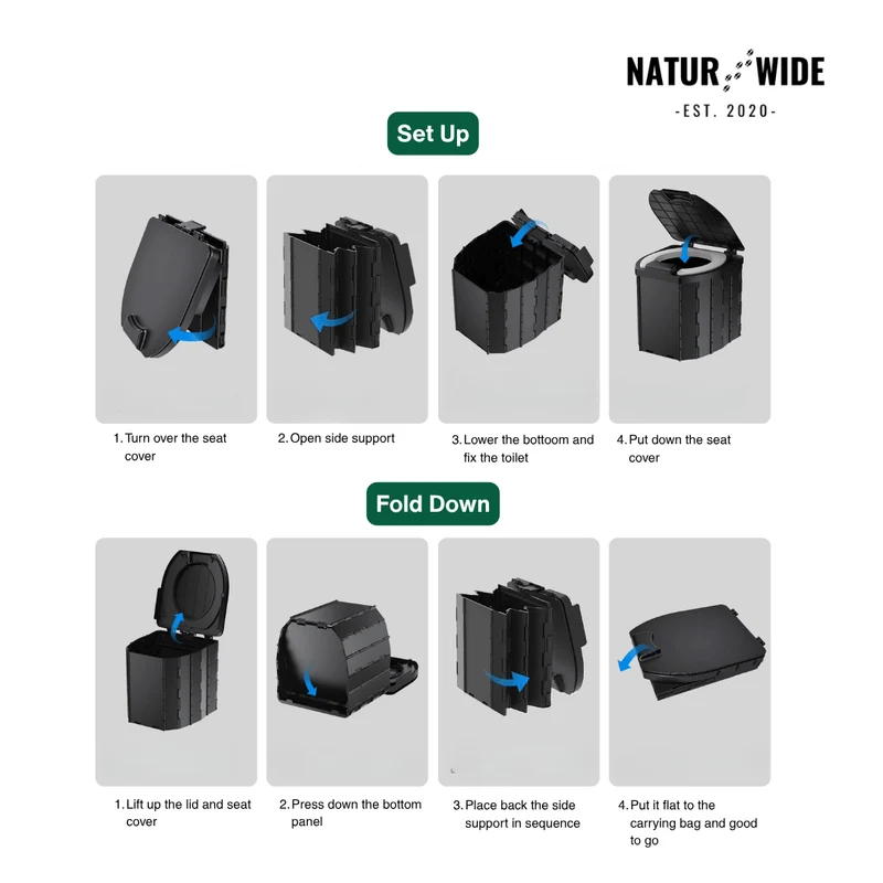 Portable Folding Toilet – Collapsible Camp Toilet for Adults