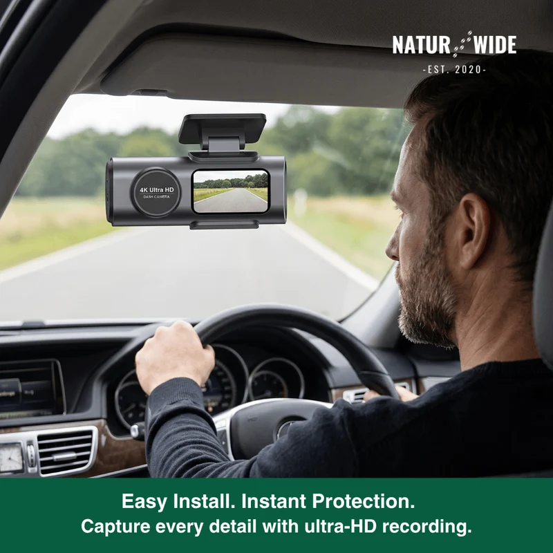 4K Dash Cam with Night Vision, Wi-Fi, GPS & 24H Parking Monitor