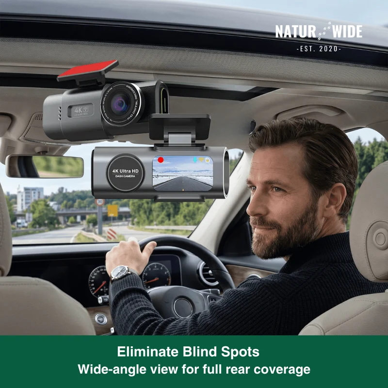 4K Dash Cam with Night Vision, Wi-Fi, GPS & 24H Parking Monitor